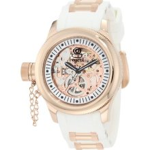 Ladies Invicta 1823 Russian Diver Mechanical Rose Gold Tone Skeleton Watch