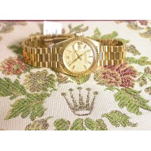 Ladies President 18k Yellow Gold Rolex Fluted Automatic Date Model 69178