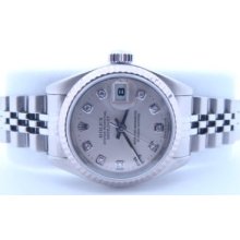 Ladies Rolex Oyster Perpetual Ss Diamond Datejust Watch