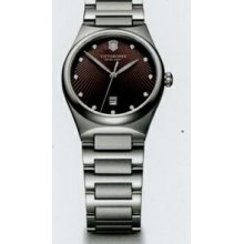 Ladies Small Brown Dial Victoria Stainless Steel Watch