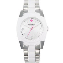 Ladiesâ€™ White & Silver-Tone Quartz Watch