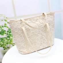 Lady's Girl`s Retro Classic Linen Lace Handbag Shoulder Bag