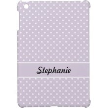 Languid Lavender and White Polka Dot Ipad Mini Cases