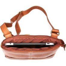 Le Donne Leather Crossbody E-reader/i-pad Bag Tan Ld-3000-tn