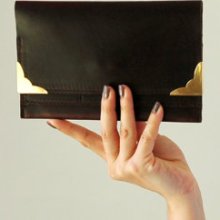 Leather Clutch/ Wallet- Dark Brown Chromexcel Horween leather