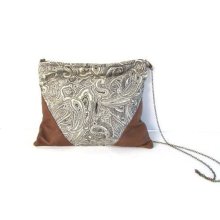 leather purse lambskin leather and cotton shoulder bag