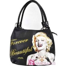 Licensed Marilyn Monroe Forever Beautiful Satchel Handbag Purse Bag Black