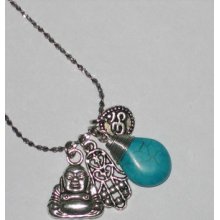 Life Good Karma Buddha Yoga Om Ohm Hamsa Hand Necklace