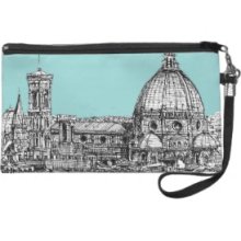 Light blue Italian ink Wristlet Clutch