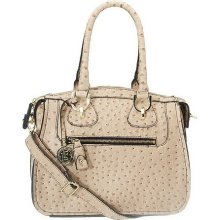 London Fog Hampton Ostrich Embosse Convertible Satchel - Ecru - One Size