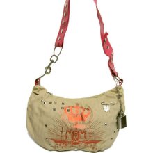 Loop Nyc Parcel Be It Remembered Metallic Foil Stud Canvas Flask Crown Hobo Bag