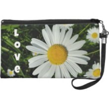 Love: Marguerite Daisies Wristlet Clutches