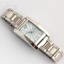 Low Price 6pcs Men Quartz White Dial Steel Rectangle Anolog Display