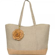 Lucia Canvas Shopper Tote Tan