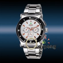 Luxury Casual Stainless Steel Analog Quartz Sport Weide Men's Wrist Watch