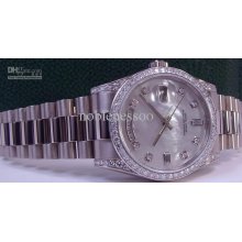 Luxury Men's Automatic 36mm Mens 18kt Wg Diamond Daydate President M