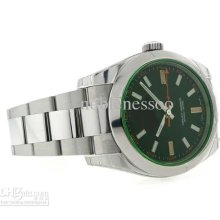 Luxury Mens Milgauss Green Glass Stainless Steel 116400 Automatic Me