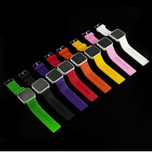 Luxury Sport Style Led Digital Watch Mirror Surface Silicone Lightweight