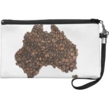 Map of Australia made of coffee beans Wristlet Purses