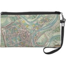 Map of Luxembourg, from 'Civitates Orbis Terrarum' Wristlet Clutches