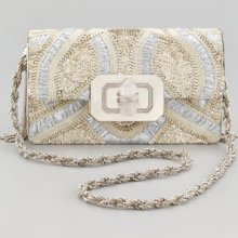 Marchesa Phoebe Large Shoulder Bag, Silver