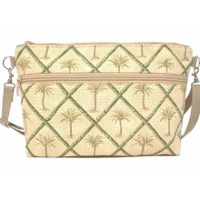 Marjorie Zippered Shoulder Bag Palm Trees with Adjustable Strap