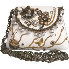 Mary Frances Great White Shoulder Bag