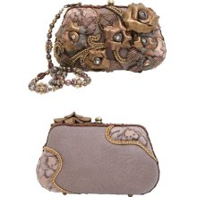 Mary Frances Mocha Rose Handbag