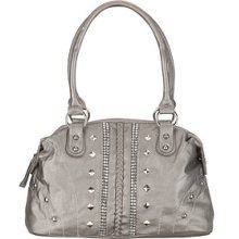 Maurices Stud and Rhinestone Embellished Satchel Charcoal