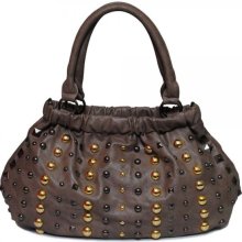 Medieval Studded Hobo Brown