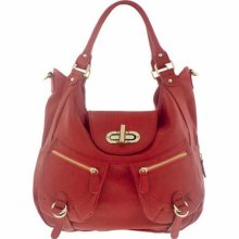 Melie Bianco Handbags Alyssa Shoulder Bag - Red Faux Leather Fashion Purse