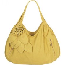 Melie Bianco Rosette with Leaves Hobo Bag in Yellow S10-160YW