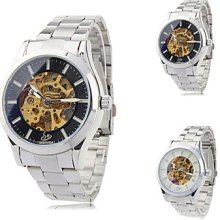 Men's Alloy Analog Mechanical Wrist Watch 9261 (Silver)