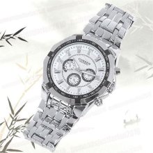 Men's Alloy Case/wristband Quartz Fashion Wrist Watch With Decor Sub-dial M650