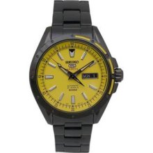 Men's Black Stainless Steel Automatic Yellow