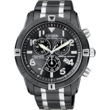 Men's Citizen Perpetual Calendar Chronograph Bracelet Black Dial Watch