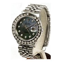 Men's Datejust Rolex, Diamond Bezel & Black Pearl Dial - Pre-Owned