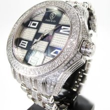 Mens Diamond Robb & Co Watch Round Cut H Color 14.31ct