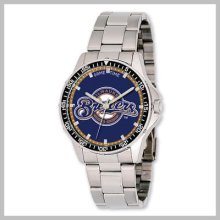 Men's Mlb Stainless Steel Milwaukee Brewers Coach Watch