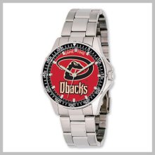 Men's Mlb Stainless Steel Arizona Diamond Backs Coach Watch