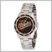 Men's Mlb Stainless Steel Baltimore Orioles Coach Watch