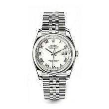 Men's White Datejust Rolex Watch - Stainless Steel Jubilee Bracelet