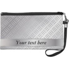 Metal diamond pattern Wristlet Clutch