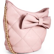 Miadora 'Brenda' Blush Quilted Bow Shoulder Bag