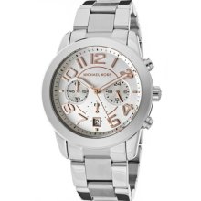 Michael Kors Watches Women's Chronograph Silver Dial Stainless Steel