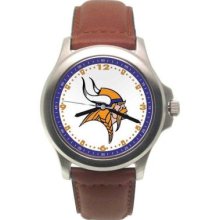 Minnesota Vikings Mens Leather Rookie Watch