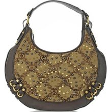 Miss Tina Jacquard Studded Large Hobo Bag-msrp $99