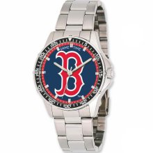 MLB Watches - Men's Boston Red Sox B Logo Stainless Steel Watch