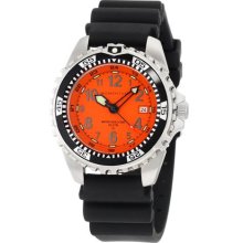 Momentum Quartz Orange Dial Black Rubber Dive Men's Watch - 1M-DV00O1B