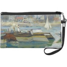 Monet - The Seine at Asnieres Wristlet Purse